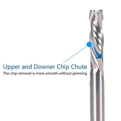Spiral Router Bits Up Down CNC Compression Bit 1/4 inch Shank &Cutting Diamet…