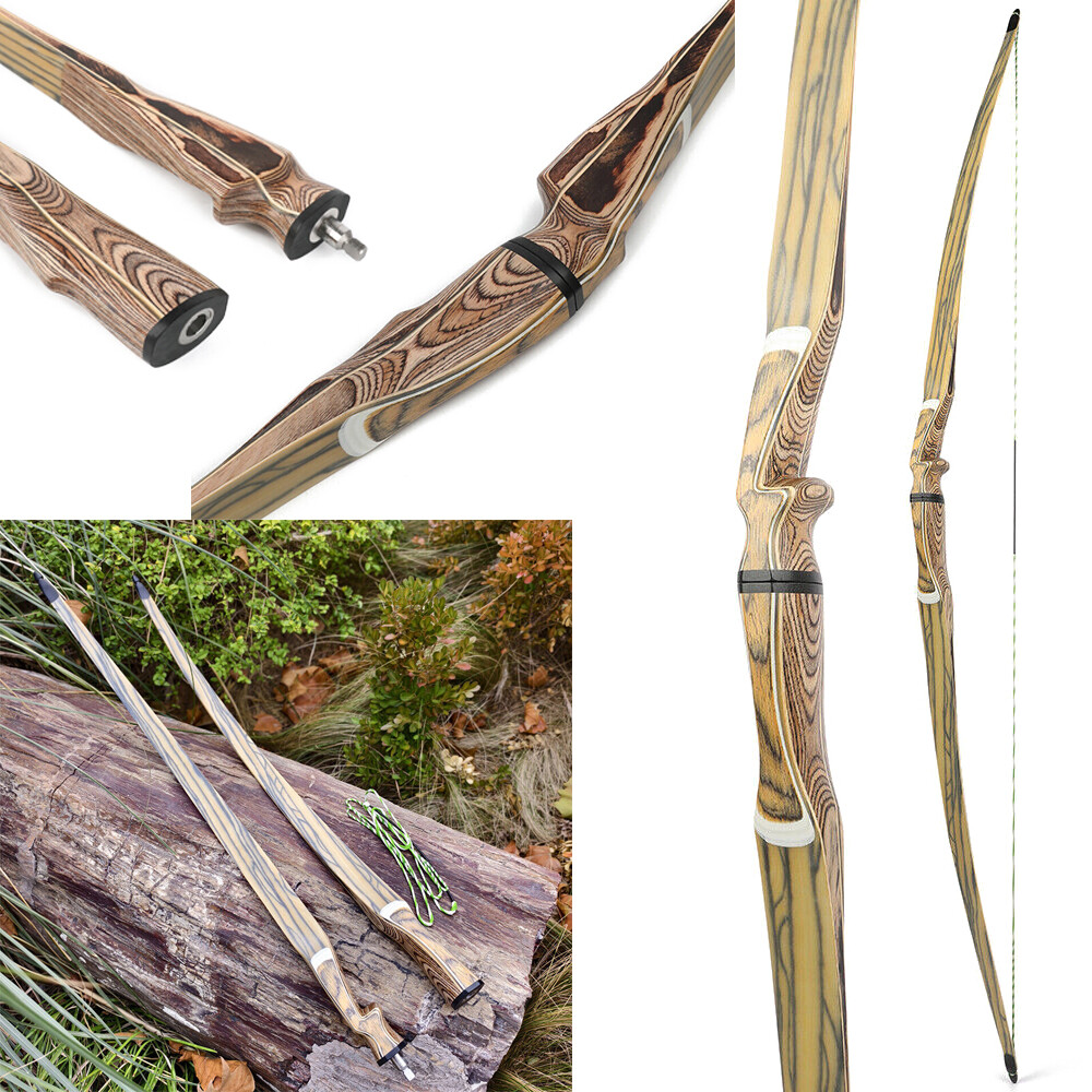 Archery Longbow Takedown Wooden 20-50lbs 60” 62″ 64″ Traditional Bow RH LH Hunt