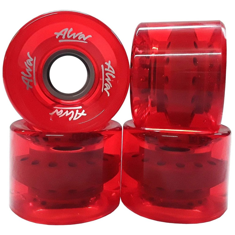Alva Wheels Cruiser Clear Red 60mm 83A Skateboard Set of 4