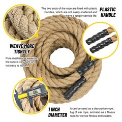 Natural Jute Rope 1″ X 50ft – DIY Landscape Decoration, Tug of War, Gardening