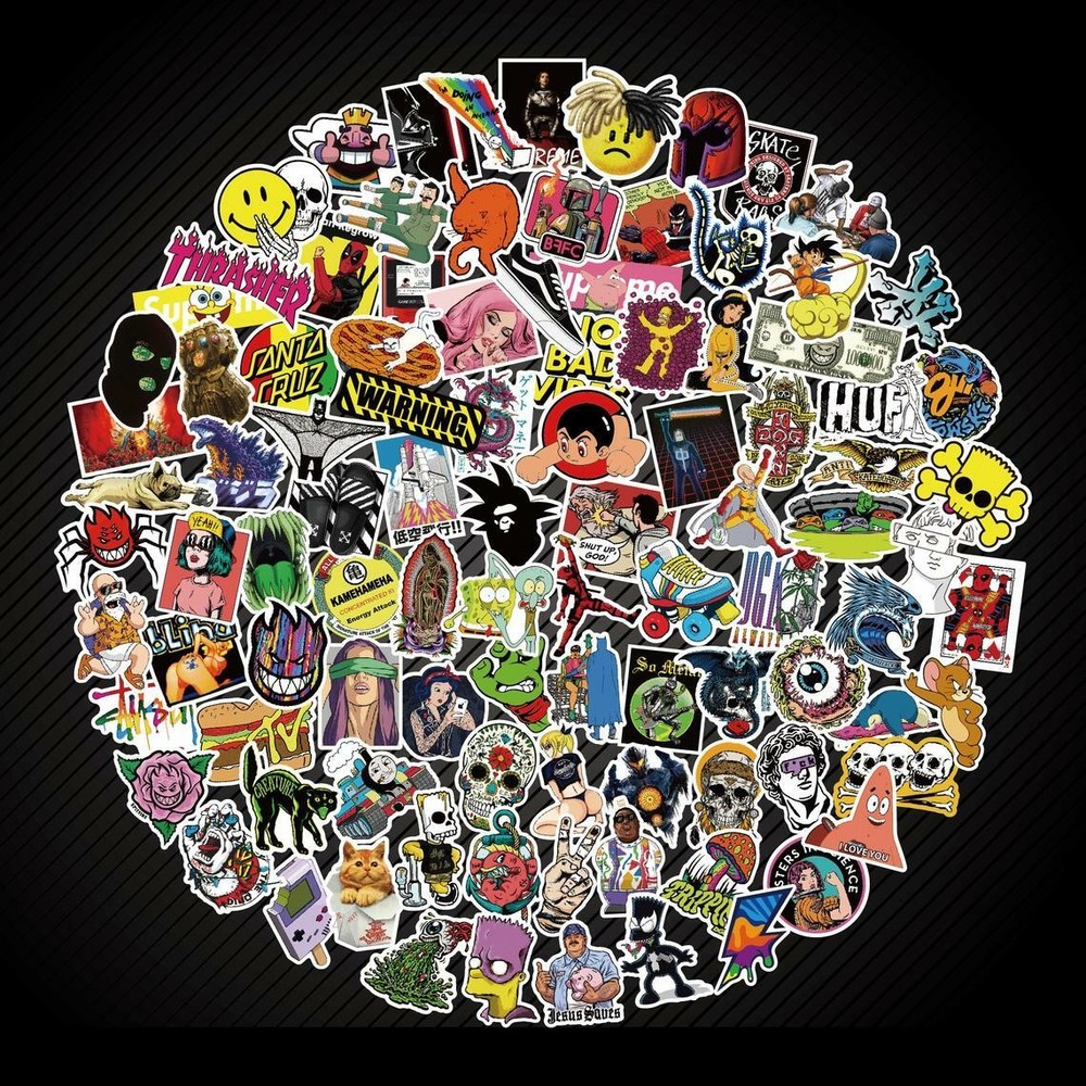 300PCS Random PVC Stickers Bomb Vinyl refrigerator Laptop Luggage Decals Sticker