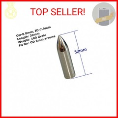 JJZS 12pcs Glue on Field Points 11/32 Wood Arrow Points Glue on Arrow Tips for W