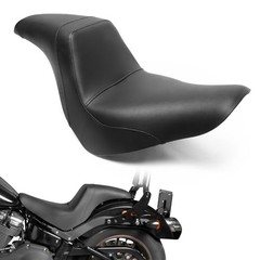 Motorcycle Driver Passenger Seat Two-up Leather Rear Passenger Seat Fit Black