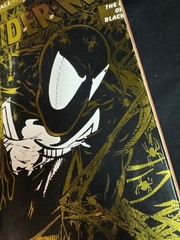 SUPER RARE Spiderman Gold Holofoil Black Suit HUF Skateboard Deck Marvel Comics
