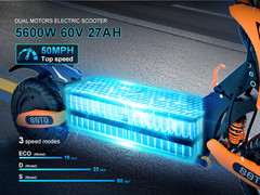 5600W Dual Motors Electric Scooter for Adults 50MPH 60V 27Ah 43 Miles