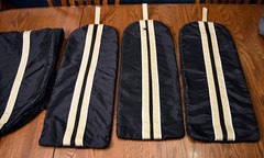 Dover, lot of 1 saddle bag + 3 bridle bags, black, cover $149.80