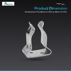 MARINE CITY Stainless Storage Clips Hook Clamp 1-1/8″–1-1/2″ Boat (Pack of 2)