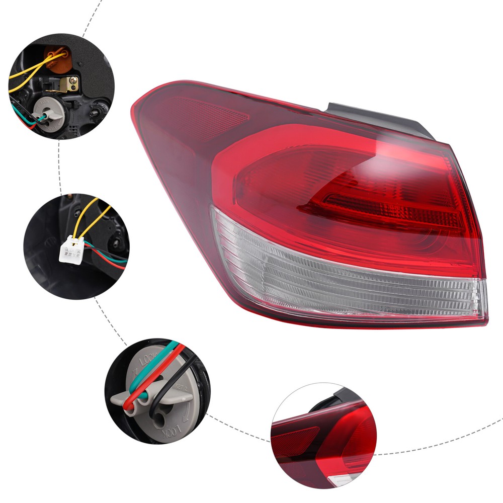 Left Driver Side Halogen Outer Tail Light Taillamp for 2017 2018 Kia Forte Sedan