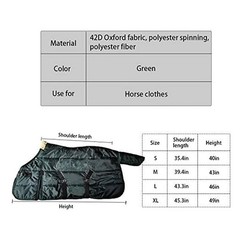 La La Pet Waterproof Warm-Keep Horse Turnout Blanket Adjustable and Breathable C