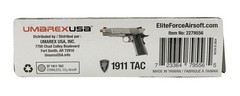 Umarex Elite Force 1911 Blowback 6Mm Bb Pistol Airsoft Gun Silver/Black 1911 Tac