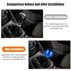Car Round Ball Gear Shift Knob, Aluminum Alloy Vehicle Gear Shifter Knob Blue