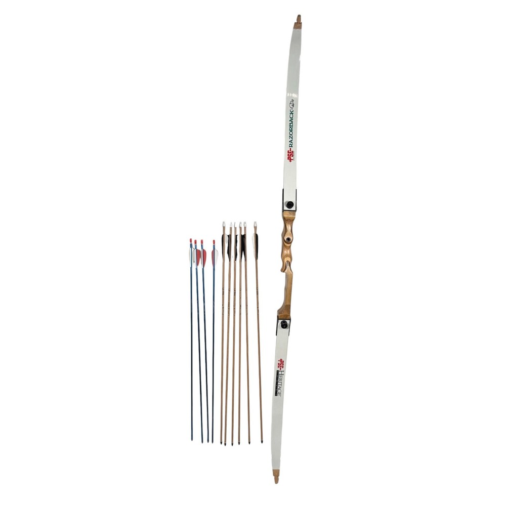 PSE Archery Razorback Takedown Adult Wooden Recurve Bow Set Heritage Series