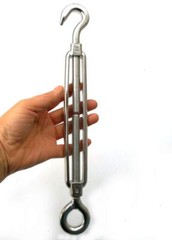 Stainless Steel 1/2 Inch Hook and Eye Heavy Duty Marine TurnbuckleSilver Tone