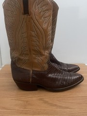 Dan Post Brown Leather Western Cowboy Boots Pointed Toe Stitched Shaft 9