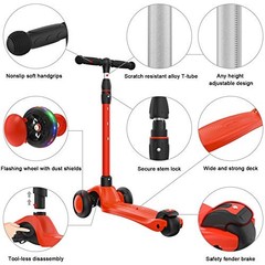 Kick Scooter B03 – Lean ‘N Glide 3-Wheel Push Scooter with Extra Wide PU Red