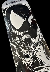 RARE Grizzly x Marvel Venom Spiderman Skateboard Deck Limited Stan Lee Comic NEW