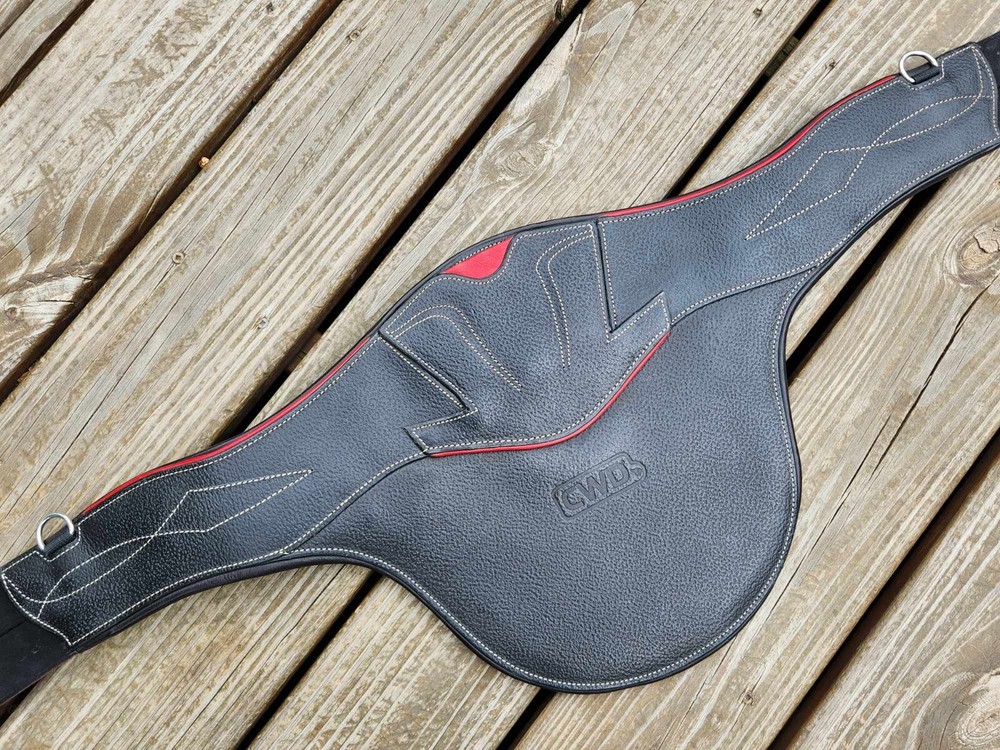 CWD Black/Fuchsia Sport Color Anatomic Stud Belly Guard Jump Girth 50″/125cm NEW