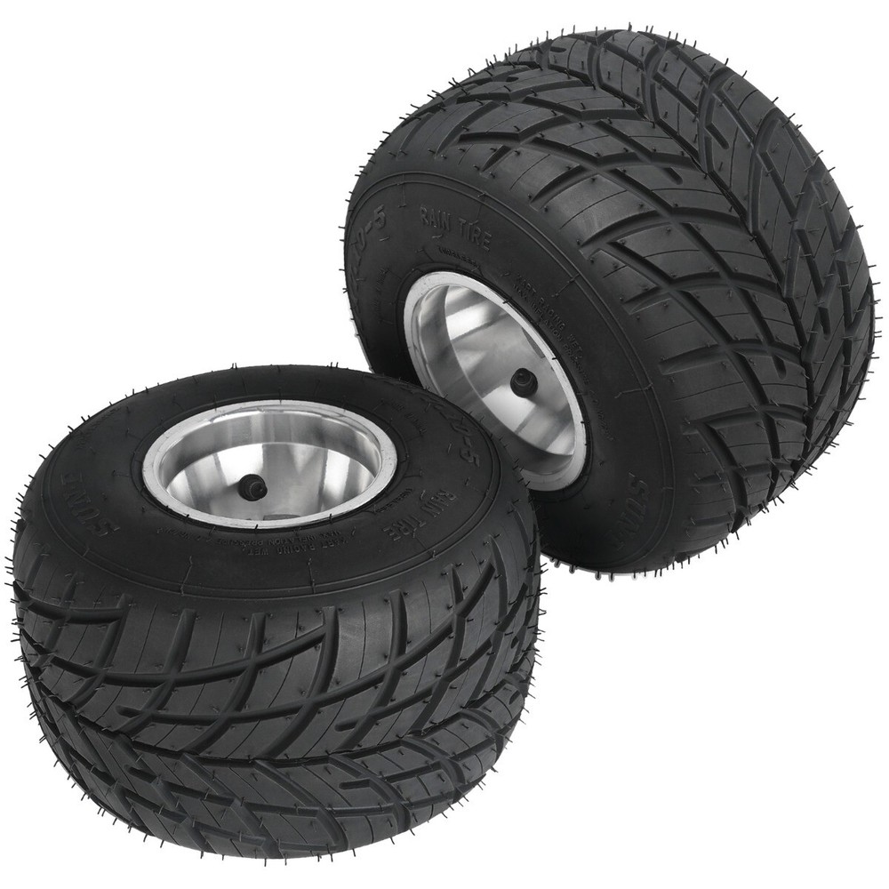 Pair 11×7.10-5 Racing Kart Rear Wheel Tire Set 5 Inch Rim 3 Bolt Rain Tyre