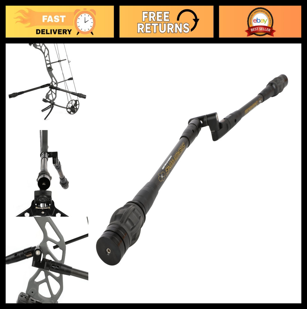 Archery Bow Stabilizer 3K Carbon Fiber 6-15″ Rods, Damping System & Weights Kit