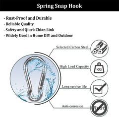 3Inch Safety Spring Snap Hook, 5/16I Galvanized Steel Quick Link Carabiner Cl…
