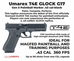 Umarex T4E Glock G17 Gen 5 Blowback Paintball Pistol .43 Сal Standard Edition