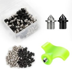 3.2mm 1/8 Inch Track Spikes 100 Pieces Hard Steel Spikes for Track Shoes Wrench