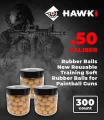 Hawki .50 Caliber Training Paintball Reusable Rubber Balls 300 pack Yellow