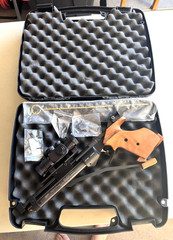 Baikal MP-46M .177 Single Stroke Pneumatic Match Air Pistol with Scope & Case