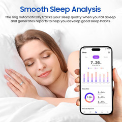 Smart Health Ring, Featuring Stress and Sleep Monitoring Functions, Compatible w