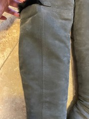 VGUC Gucci Gray Suede Over knee With Fur riding boots SZ 38 $1270 Adorable!!!