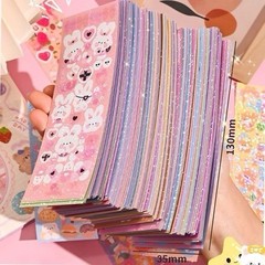 5Sheets Random Cute Colorful Glitter Fashion Kawaii Cartoon Stickers