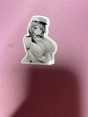 black and white waifu lewd stickers #11