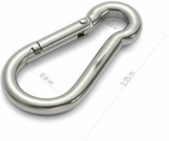 264lbs Spring Snap Hook Carabiner 304 Stainless Steel Clips, Set of 6