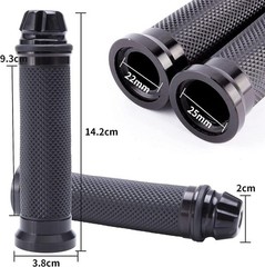 Custom Motorcycle Sport Bike CNC Aluminum 7/8″ 22mm Handlebar Rubber Gel Hand…