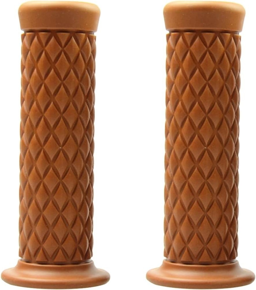 Motorcycle Nonslip Rubber Hand Grips for 7/8 Inch 22mm/24mm Handles, Light Brown