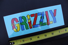 Grizzly Skateboard Grip Tape Rainbow Hands Art Z65C OG Skateboarding STICKER
