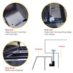 Truck Tool Box Mounting Kit Aluminum Alloy J Hooks Pickup Universal Fit Black