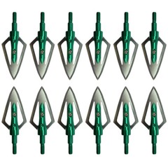12Pcs Peeling Green Hunting Broadheads 100 Grain 0.9″ Cut Archery Arrowheads Tip