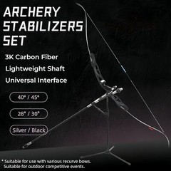 Archery 3K Carbon Stabilizer System Balance Bar Rod Damper Weight Kit Bow Target