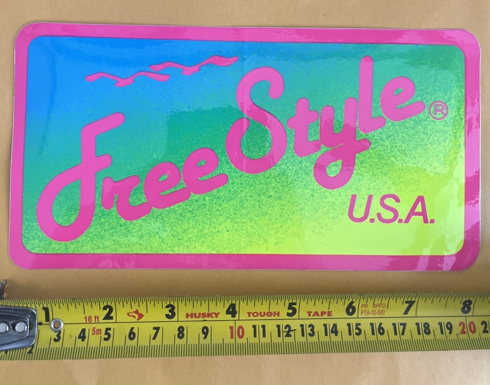 1980’s Free Style U.S.A Neon 8” Sticker