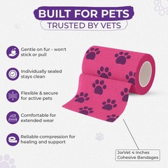 JorVet 4″ x 10 Yards Cohesive Bandages | Fun Self-Adhesive Wrap for Animal Wo…