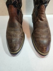 Tony Lama Men’s Brown Leather Western Boots, Size 8.5D, MPN RR4007