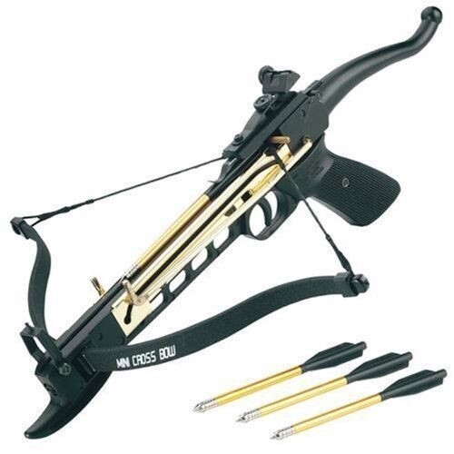 80lbs ARCHERY Hunting Tactical Crossbow Pistol Gun Self Cocking w/14 Arrow Bolts