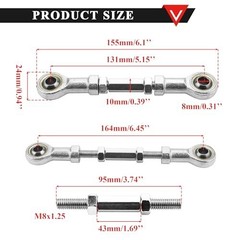 Universal 6″ Tie Rod End Steering Kit – 2pcs 95mm Go Kart ATV Off-Road Parts