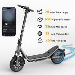 Electric Scooter for Adults 650W Folding Commuting E-Scooter w/ APP 20MPH Speed