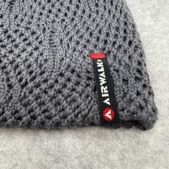 Airwalk Reversible Knit Beanie Gray Striped Logo Teen OSFM NWT
