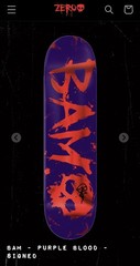 Zero x Bam Margera Purple Blood Skateboard Deck 1ST RUN + WALL MOUNT Viva La Bam