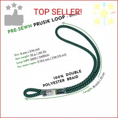GM CLIMBING 8mm (5/16″) Prusik Loop Pre-Sewn 18 inches