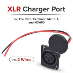 XLR Charger Port with 2 Wires for the Razor EcoSmart Metro, MX500, and MX650