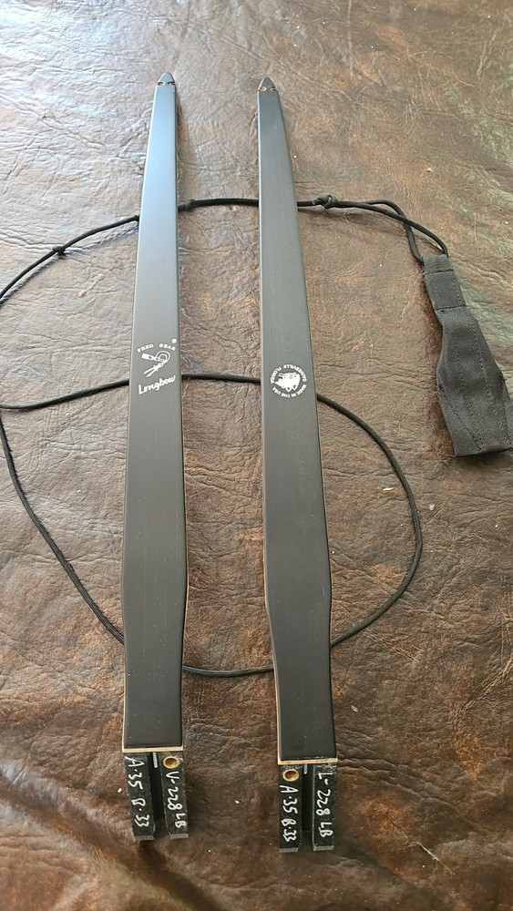 Bear Archery Take Down Longbow Limbs, Phenolic with Black Glass
